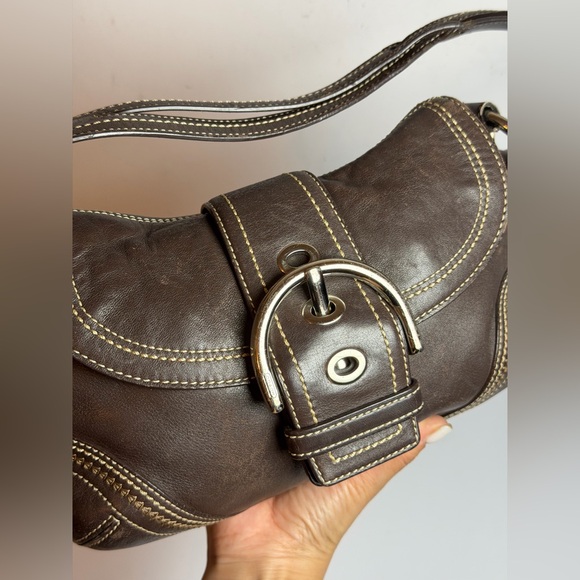 Coach Y2K SoHo Chocolate Brown Leather Shoulder Bag RARE - Picture 6 of 13